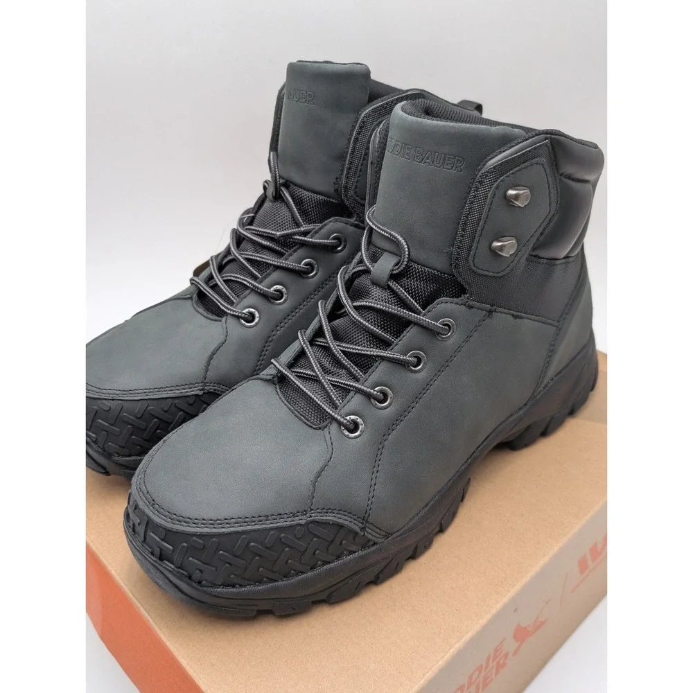 Eddie Bauer Azimuth Steel Toe Work Boots Mens 11.5 M Black Gray Safety Boots